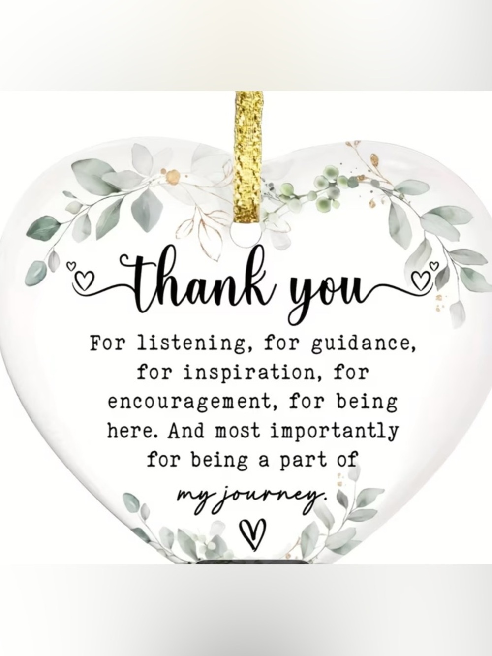 Thank You Heart Acrylic Plaque with Greenery